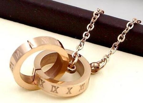 

Корейский прилив женский Римский цифровой двойное кольцо короткое ожерелье мода