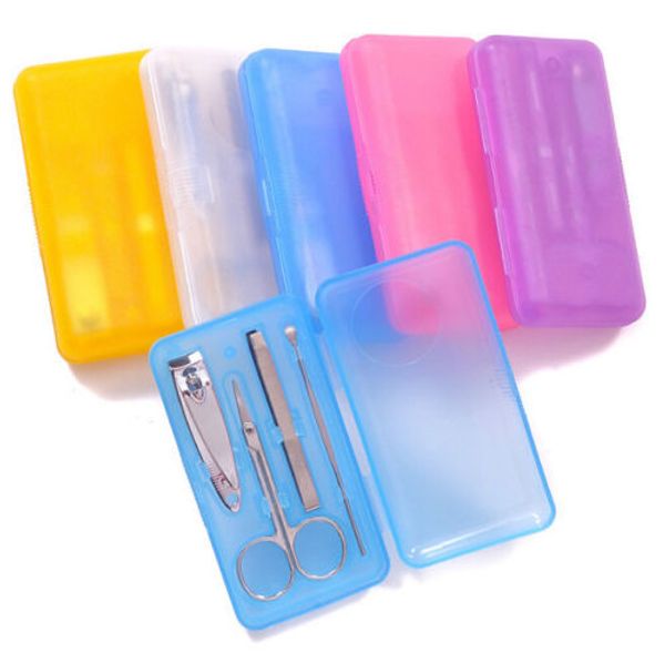 

4 pcs manicure set nail clipper tweezer scissor earpick nail file tools set