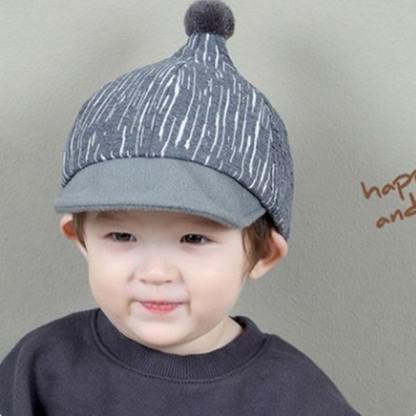 

hatgud tylzt new cotton cartoon striped small ball children baseball hat fashion outdoor boys girls peaked cap kids sunshade cap, Blue;gray