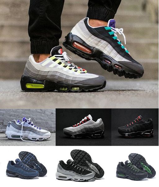 

drop shipping hight quality new mens sports 95 running shoes black white men athletic walking tennis shoes grey man training sneakers