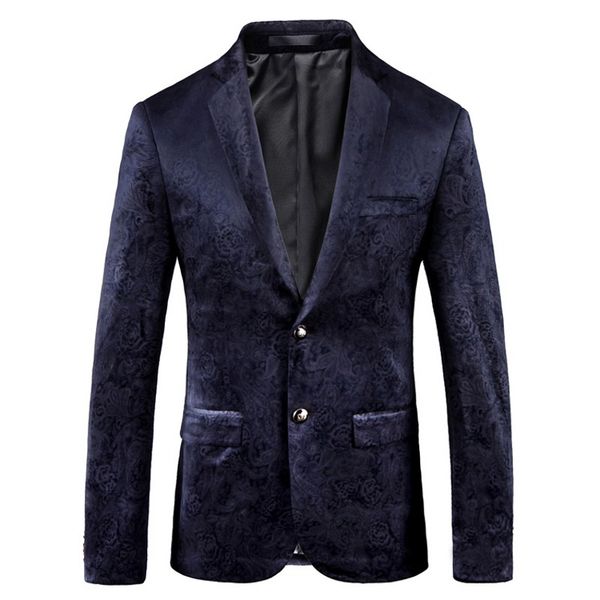

2018 floral man blazer casual suit jacket flower chaqueta elegante hombre formal western prom dresses groom mens blazer, White;black