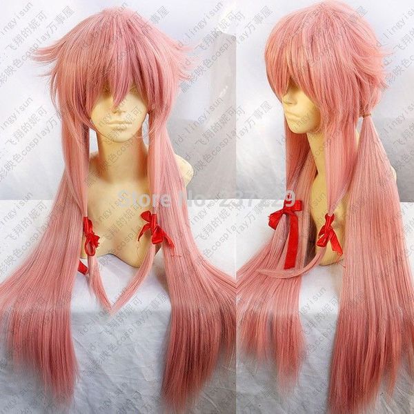 

wholesale pr*********gsell future diary mirai nikki gasai yuno cosplay wig pink color, Slivery;golden