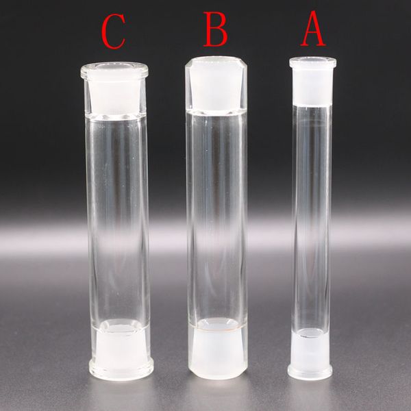 Adattatore per tubi dell'acqua in vetro ispessimento di lunghezza extra adattatore a discesa in vetro all'ingrosso con adattatore maschio-maschio adattatore maschio-femmina