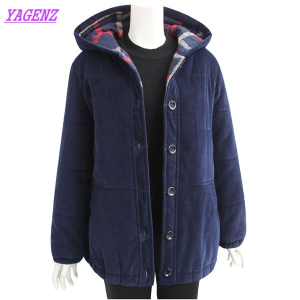 

winter warm middle-aged women down cotton jacket noble women long cotton outerwear plus size hooded dark blue overcoat 4xl b504, Black