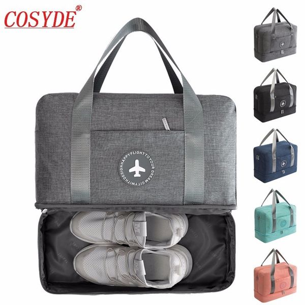 

men women double layer travel bag dry and wet separation package beach bag large capacity waterproof duffle luggage handbags
