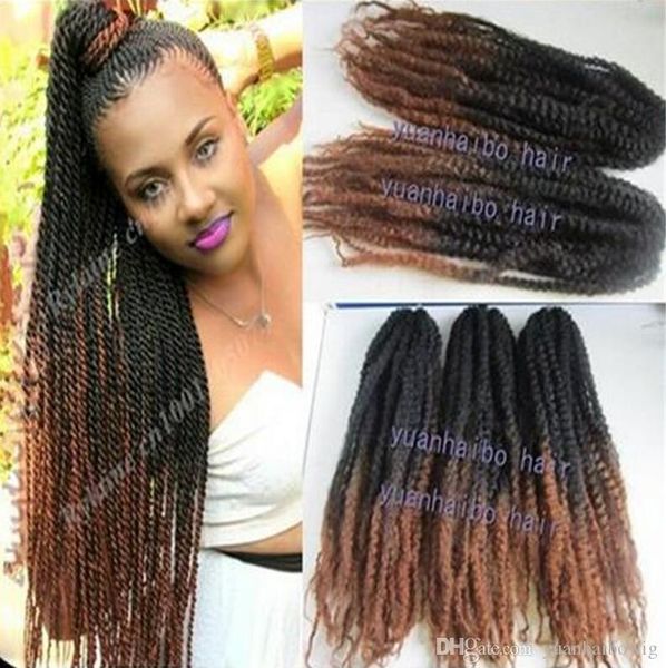 Stock 20 Cheap Price Black Brown Ombre Two Tone Marley Braiding