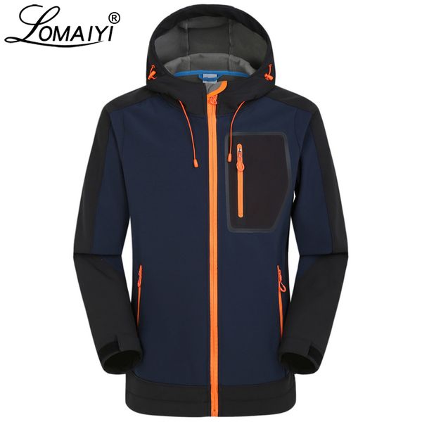 

lomaiyi spring autumn male jacket coat men's fleece lining softshell windbreaker waterproof windproof men casual jackets am039, Black;brown