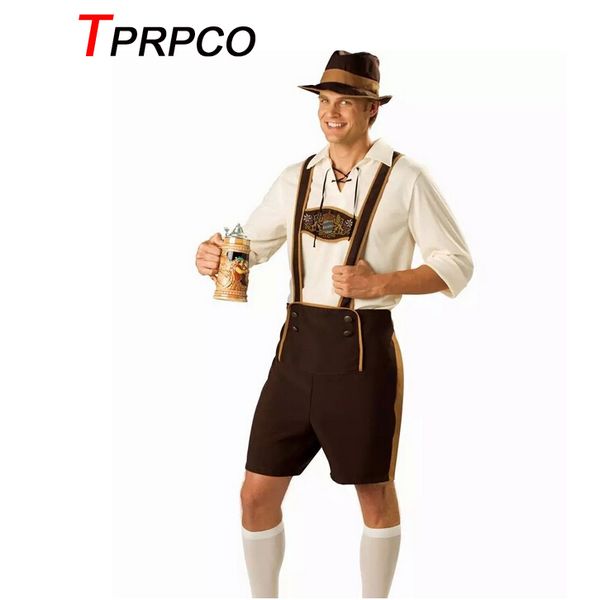 

tprpco mens lederhosen oktoberfest bavarian german beer costume nl1611, Black;red