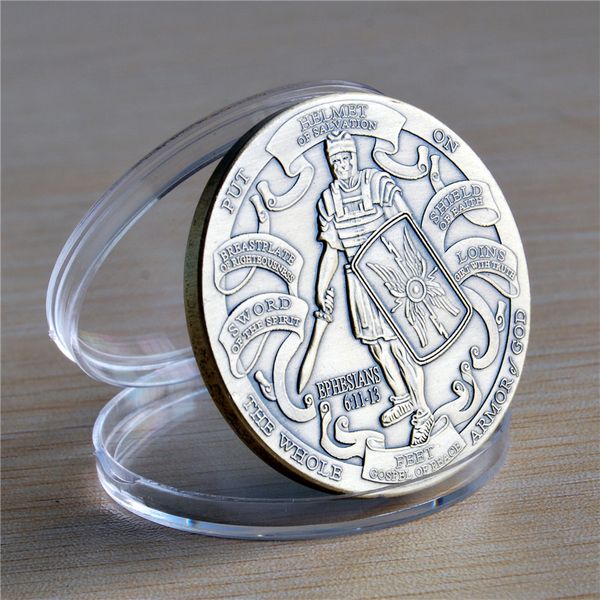 

new armor of god high relief ephesians 6:11-13 bronze challenge coin.