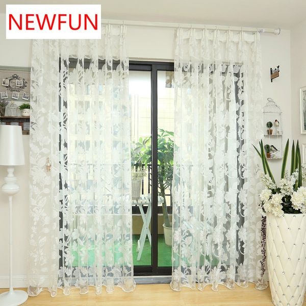 

tulle curtains floral design window treatments white fabrics ready made jacquard kitchen door curtains sheer panel transparent