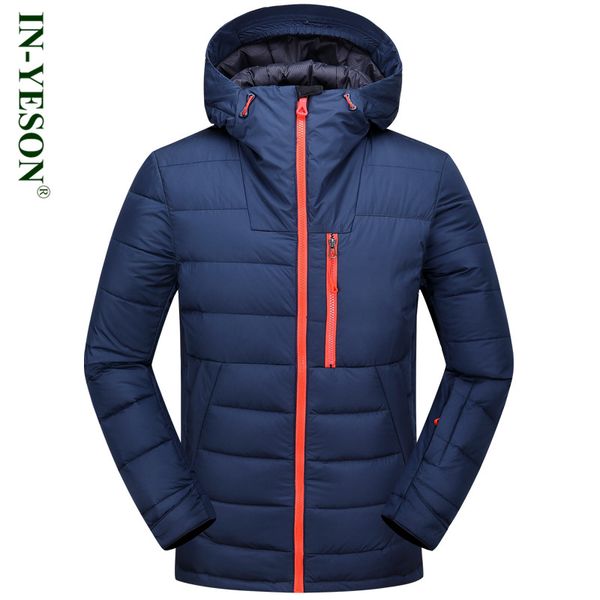 

wholesale-2017 new in-yeson windproof men's down jacket zipper casual winter jackets mens overcoat thicken white duck down coat brand, Black