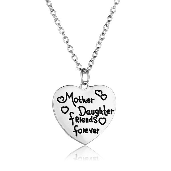 

mother and daugher friends forever necklace heart pendants keychains for women family friends jewelry mother's day gift, Silver