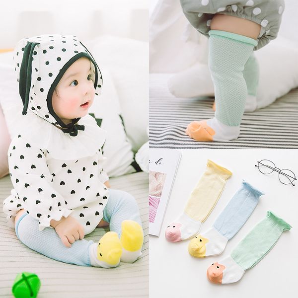 

sunnykucy cartoon baby socks spring and summer cotton mesh baby socks loose loose leg children's, Pink;yellow