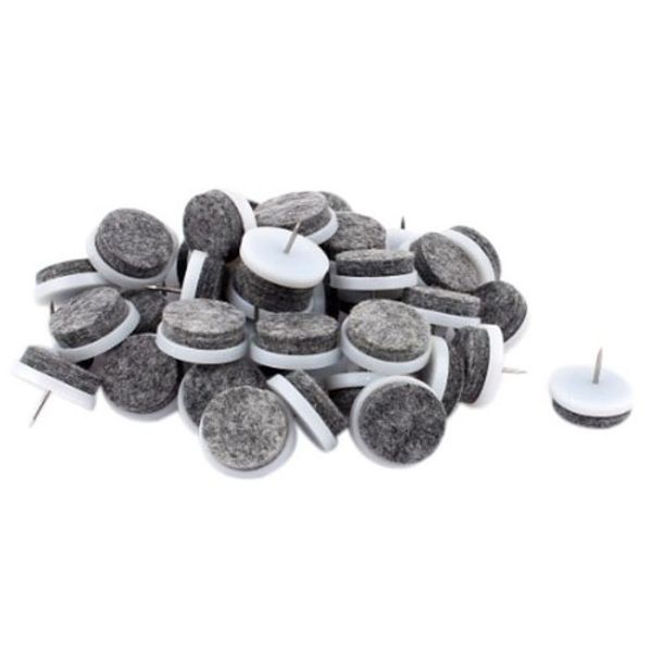 

100x felt feet pad skid glide nail protector furniture chair table leg white 20mm