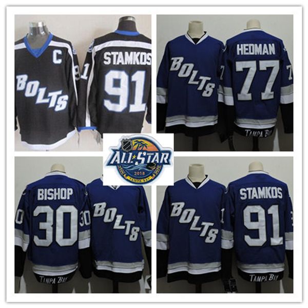 

Mens Stitched Tampa Bay Lightning Steven Stamkos Jersey 30 Ben Bishop 77 Victor Hedman Blue BOLTS Alternate Tampa Bay Lightning Jersey M-2XL