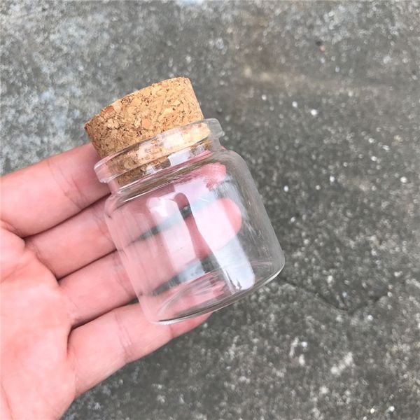 

size 47*50*33mm capacity 50ml glass boles with cork small transparent mini empty glass vials jars 12pcs/lot