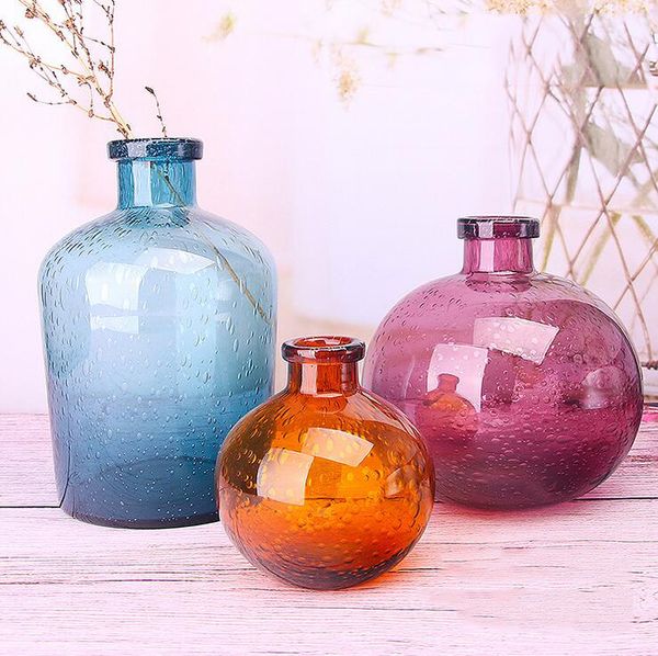 

bubble glass vases hand-blown flower vases bedroom table vase simple home decoration