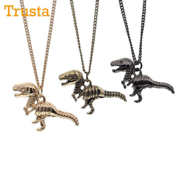 

trusta new fashion gold/black/bronze tone jewelry dinosaur pendant 16, Silver