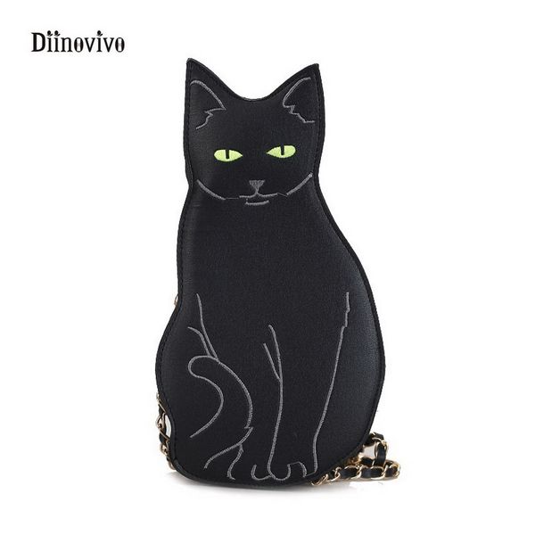 

diinovivo fashion funny cat women's handbag unique animal female shoulder bag multipurpose chain crossbody purses bag whdv0276 d1810290