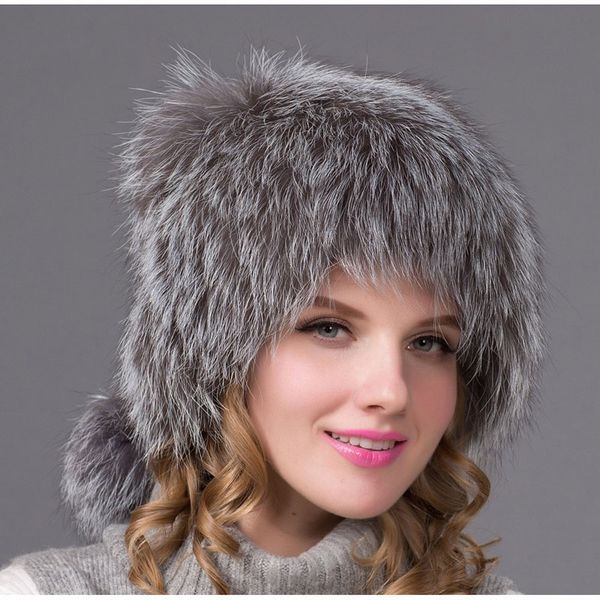 

2018 autumn and winter leather ear hat woman leather outdoor warm snow bomber hat female russian style hhy-13, Blue;gray