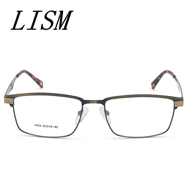 

lism 2018 full frame men's optical frame quality alloy square retro glasses men's glasses made in china, trustworthy, Silver