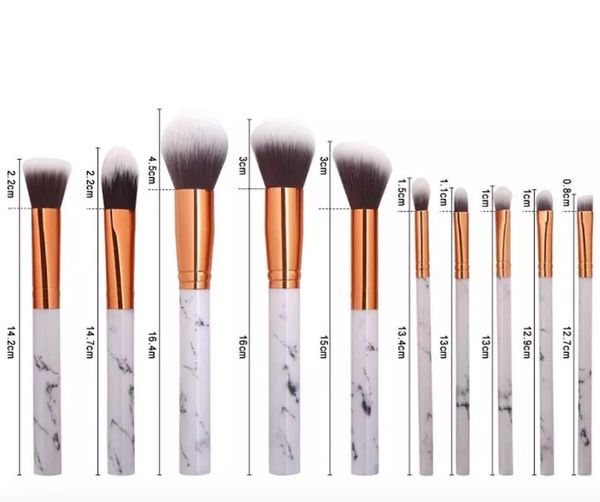 

10 шт. / Компл. Мраморные Кисти Для Макияжа Румяна Пудра Бровей Подводка Для Глаз Вы