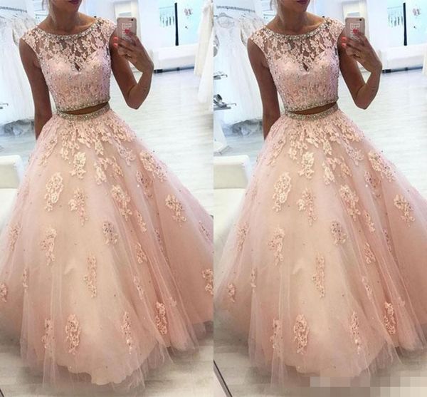 

two piece lace quinceanera prom dresses with beaded crystal tulle a line sweet 16 gowns corset formal dresses for 15 year prom, Blue;red