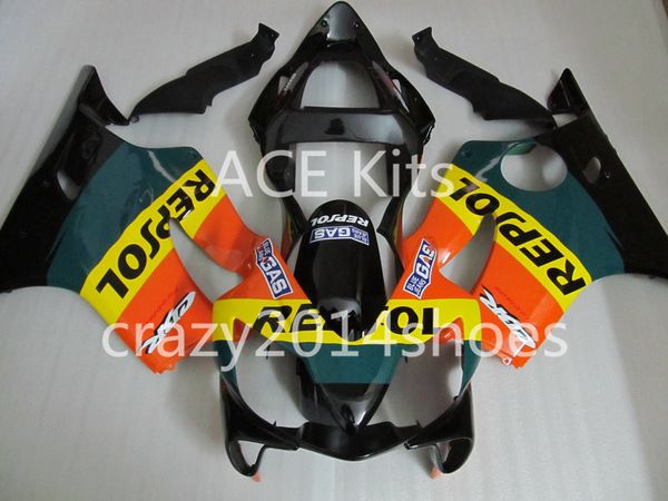 

body repair parts for honda cbr600 f4i 01 02 03 cbr600f4i 2001 2002 2003 f4i cbr600 black green fairings set hp16