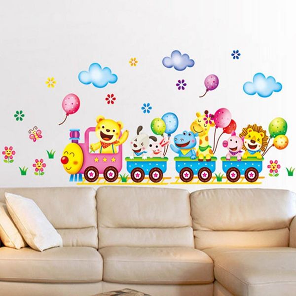 Zs Sticker Train Wall Stickers For Kids Room Safari Home Decor