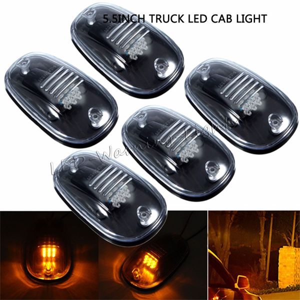 

5pcs/set amber white 9-led car led roof marker warning cab light for 4x4 offroad suv pickup truck ford f-250 f-350 led warning lights