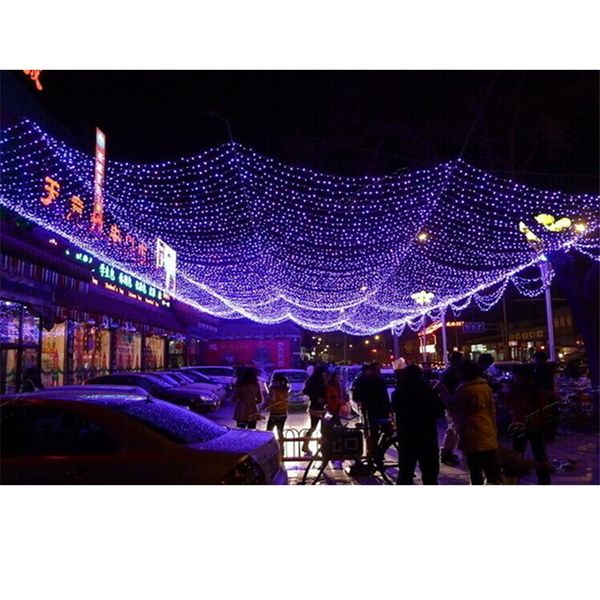 

2 размер фестиваль светодиодные фонари открытый теплый белый синий многоцветный газон рыболовная сеть огни рождественский фестиваль свадьба