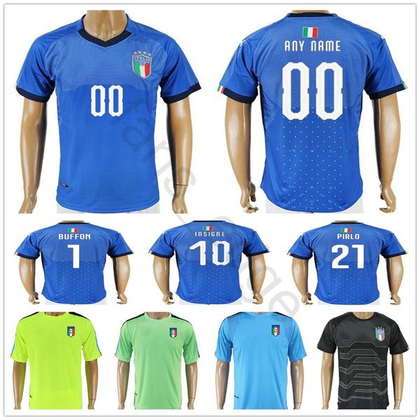 

2018 World Cup Italy Soccer Jersey ZAZA INSIGNE EL SHAARAWY PIRLO MARCHISIO De Rossi Bonucci Verratti Chiellini Italia Blue Football Shirt