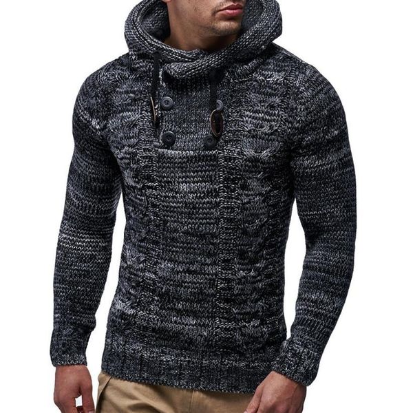 

men's sweater autumn winter pullover knitted cardigan coat hooded sweater jacket outwear augu16 s917, White;black