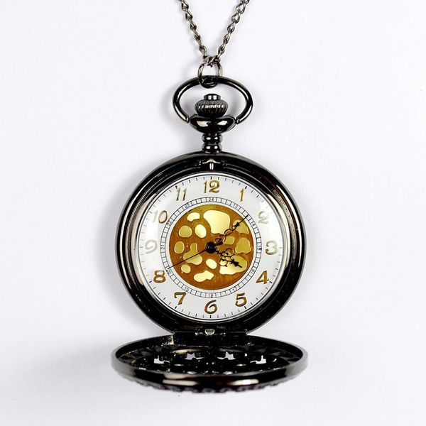 

missky black spider web pocket watch with chain necklace pendant antique necklace watch th0, Slivery;golden