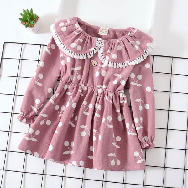 

bibicola baby girls 100% cotton dress toddler princess long sleeve wedding dresses for girls newborn baby spring autumn clothing, Red;yellow
