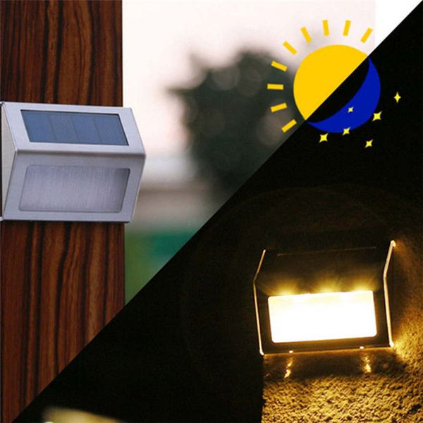 Luci da esterno a led impermeabili a energia solare IP44 Pathway da giardino scale Light Energy Saving Solar Lamp White / Warm White