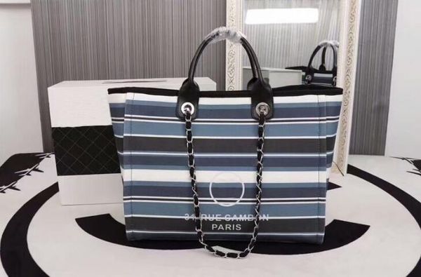 

Aaa a66941 39cm hopping bag canva calf kin leather ilver metal trap come with du t bag hipping
