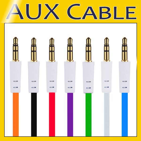

Для iPhone 6 3.5 мм Aux кабель красочные 1 м аудио плоский кабель между мужчинами для iPad 3/