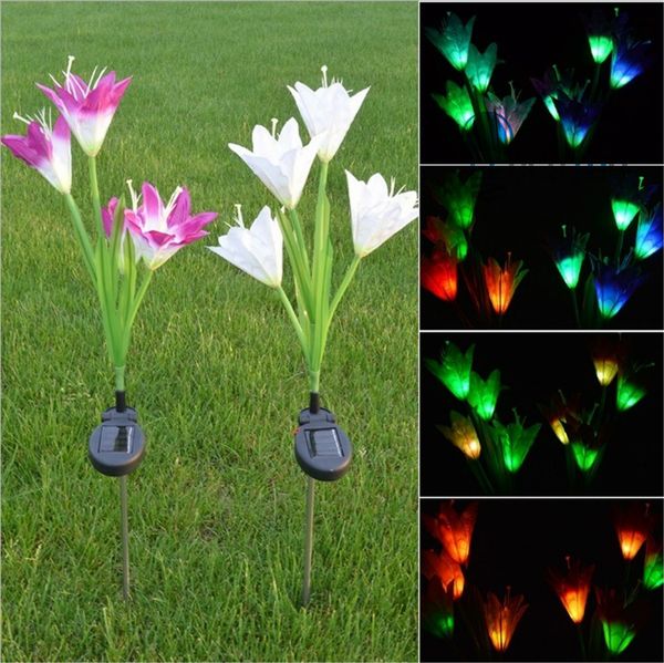2019 Led Solar Garden Lights Led Solar Power Flower Garden Stake