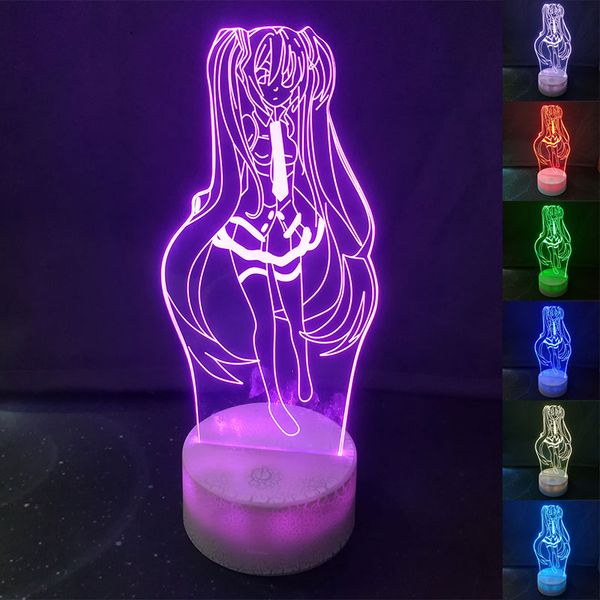 

Hatsune Miku 3D Настольная лампа LED сенсорный 7 Изменение цвета Night Light Home Decor Детские рожд