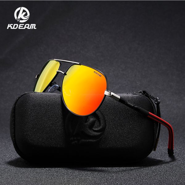 

kdeam aluminum magnesium sunglasses dazzle colour frog mirror sport frame glasses with case kd8725, White;black