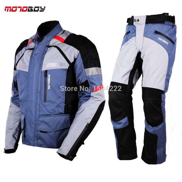 

motoboy motorcycle professional adventure touring 3 layer waterproof windproof warm jacket&pant set 4 season wear ce protectors