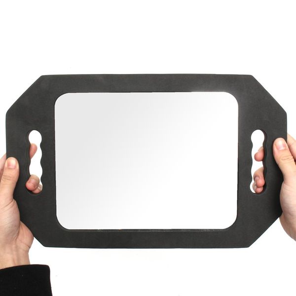 

shockproof sponge mirror hair salon vision rearview mirrors black square makeup hair tools hairdressing back mirror