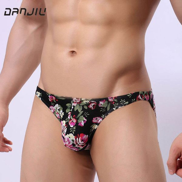

danjiu modal gay men briefs fashion breathable male underwear low waist soft slim mens underpants slip homme cueca panties, Black;white