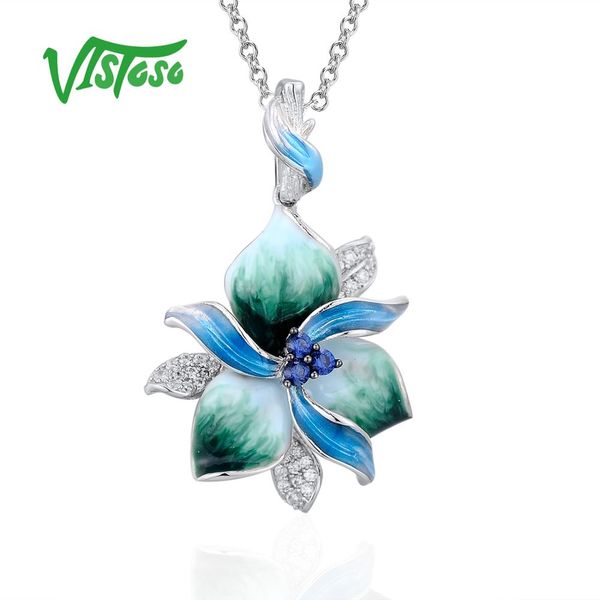 

vistoso women's necklaces pendants 925 sterling silver for women gemstone fine jewelry