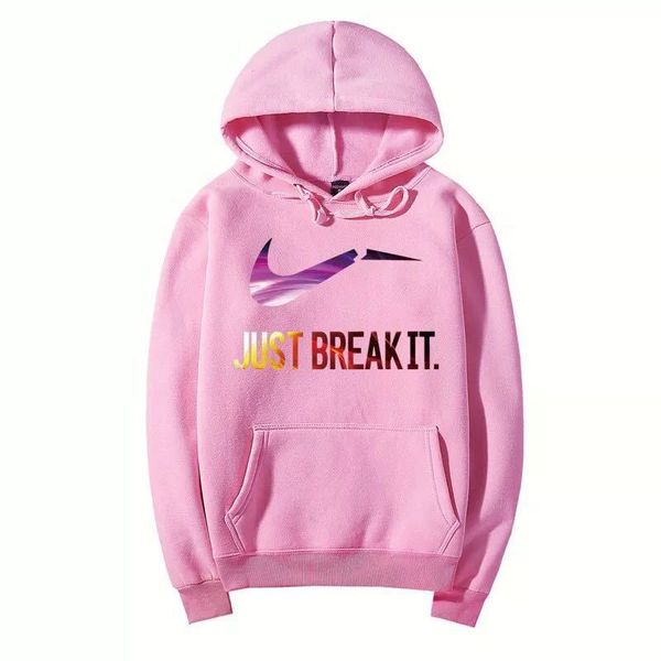 

Autumn New JUST BREAK IT Printed Men Sweatshirt Hip Hop Male Hooded Hoodies Black Gray Pullover Sweatshirts S-2XL