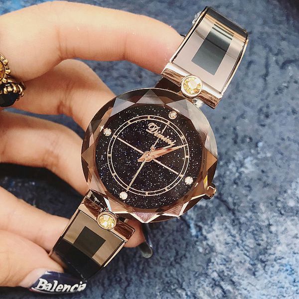 

women bracelet watches big crystal dress ladies fashion stainless steel round dial unique designer quartz-watch montres femme, Slivery;brown