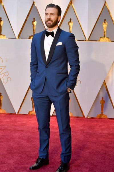 

custom made royal navy celebrity men suits for wedding slim fit groomsmen tuxedos two pieces wedding suit (jacket+pants+tie), Black;gray