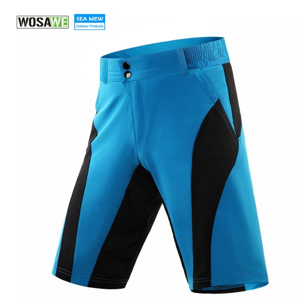 

wosawe mtb bike cycling shorts men women bicycle bermuda ciclismo downhill waterproof short anti-sweat quick dry shorts, Black