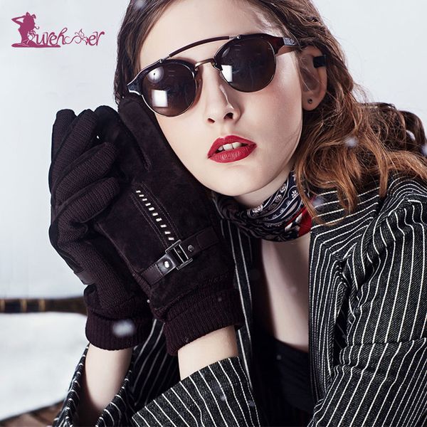 

lurehooker women waterproof winter warm leather skiing gloves outdoor sports windproof snowboard gloves men ski